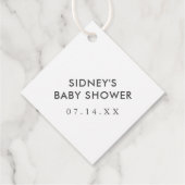 Sky Blue Waterverf Baby shower Dank u Bedankjes Labels (Achterkant)