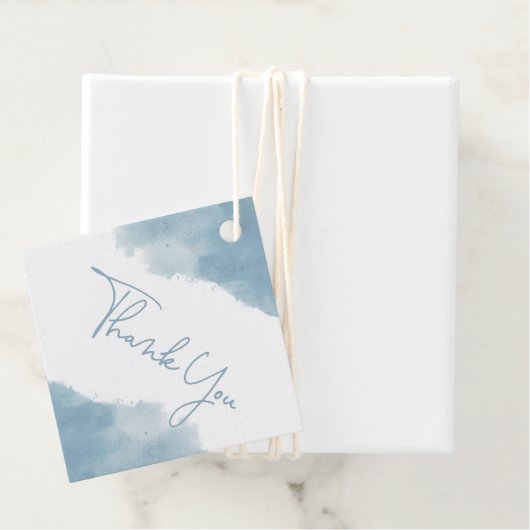 Sky Blue Waterverf Baby shower Dank u Bedankjes Labels (In situ)