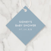 Sky Blue Waterverf Baby shower Dank u Bedankjes Labels (Achterkant)