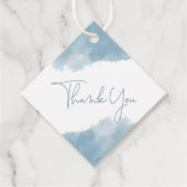 Sky Blue Waterverf Baby shower Dank u Bedankjes Labels (Voorkant)