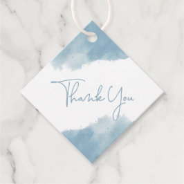 Sky Blue Waterverf Baby shower Dank u Bedankjes Labels