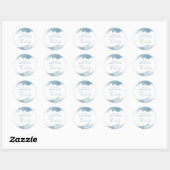 Sky Blue Waterverf Baby shower Dank u Ronde Sticker (Vel)