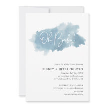 Sky Blue Waterverf Baby shower