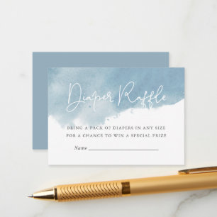 Sky Blue Waterverf Baby shower Luier Raffle Kaart