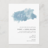 Sky Blue Waterverf Baby shower per Mail Invitation Feestdagenkaart (Voorkant)