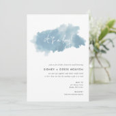 Sky Blue Waterverf Baby shower per post Kaart (Staand voorkant)