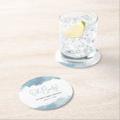 Sky Blue Waterverf Baby shower Ronde Kartonnen Onderzetter (Insitu)