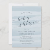 Sky Blue Waterverf Baby shower Uitnodiging (Voorkant)