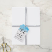 Sky Blue Waterverf Cute made with Love Product Cadeaulabel (Met Touw)