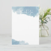 Sky Blue Waterverf Dank u kaarten (Staand voorkant)
