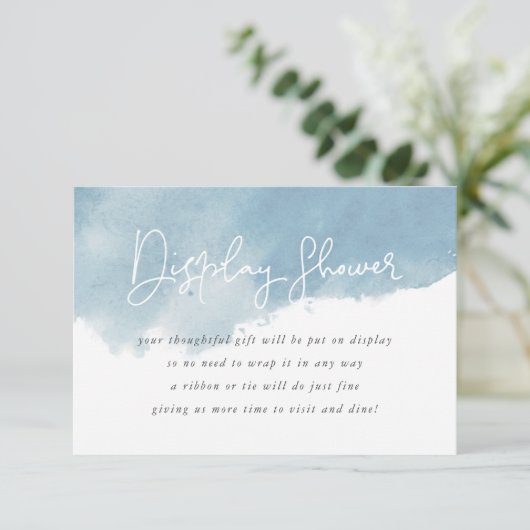 Sky Blue Waterverf Display Douche Geen cadeauverpa Informatiekaartje (Staand voorkant)