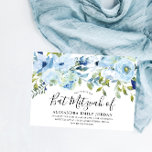 Sky Blue Waterverf Floral Bar Mitzvah Bat Mitzvah Kaart<br><div class="desc">Sky Blue Waterverf Floral Bar Mitzvah Bat Mitzvah Uitnodiging Zie passend collectie in Niche en Nest Store</div>