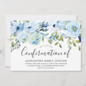 Sky Blue Waterverf Floral-bevestiging Kaart (Voorkant)