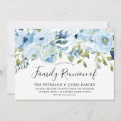 Sky Blue Waterverf Flowers Family Reunion Kaart (Voorkant)