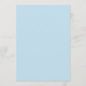 Sky Blue Waterverf Flowers Modern Wedding Menu (Achterkant)