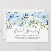 Sky Blue Waterverf Flowers Vrijgezellenfeest Kaart (Voorkant)