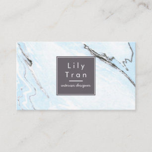 Sky Blue Waterverf Marble Visitekaartje
