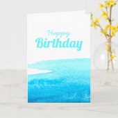 Sky blue waterverf swish kaart (Gele Bloem)