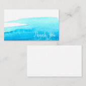 Sky blue waterverf swish notitiekaartje (Voorkant / Achterkant)