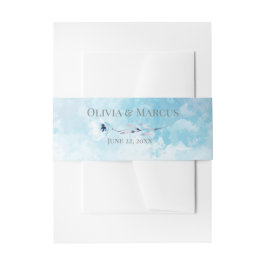 Sky Blue Waterverf Wash Uitnodigingen Wikkel