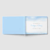 Sky Blue Waterverf Wash Wedding Gastenboek (Volledig)