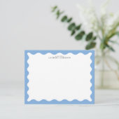 Sky Blue Wavy Frame Note Card Kaart (Staand voorkant)