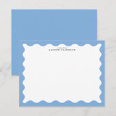 Sky Blue Wavy Frame Note Card Kaart (Voorkant / Achterkant)