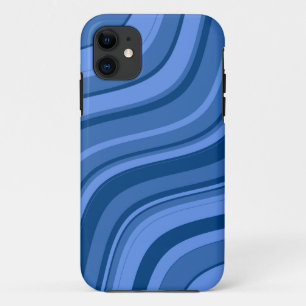 Sky Blue Wavy Stripes Pattern Case-Mate iPhone Case