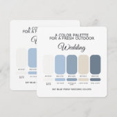Sky Blue Wedding Color Palette Card Kaart (Voorkant / Achterkant)