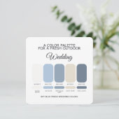 Sky Blue Wedding Color Palette Card Kaart (Staand voorkant)