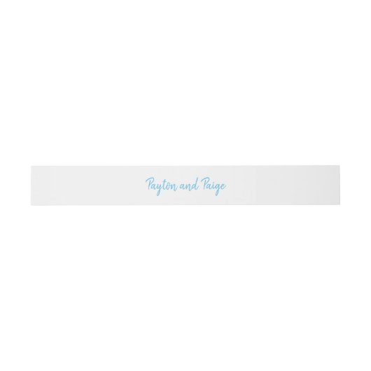 Sky Blue Wedding Invitation Typography Bands Uitnodigingen Wikkel (Vlak)
