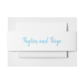 Sky Blue Wedding Invitation Typography Bands Uitnodigingen Wikkel (Voorkant Voorbeeld)