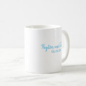 Sky Blue Wedding Personalized Coffee Mok (Voorkant rechts)