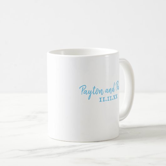 Sky Blue Wedding Personalized Coffee Mok (Voorkant rechts)