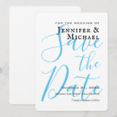 Sky Blue Wedding Professional - minimalistisch mod Save The Date (Voorkant / Achterkant)