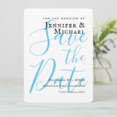 Sky Blue Wedding Professional - minimalistisch mod Save The Date (Staand voorkant)