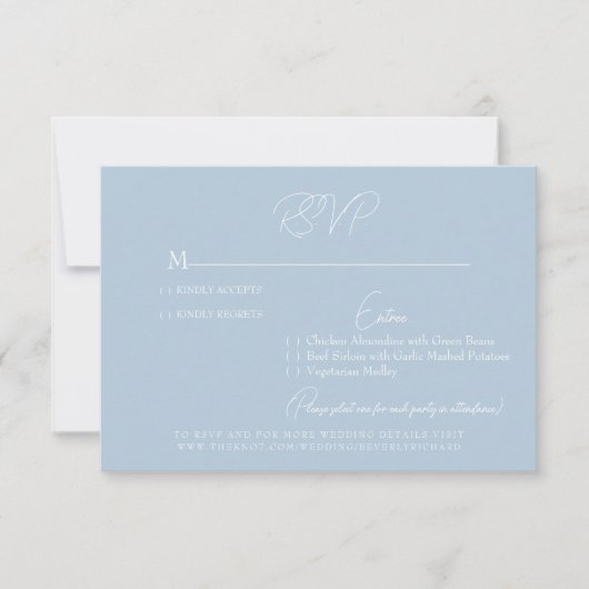 Sky Blue Wedding RSVP Kaart (Voorkant)