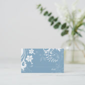 Sky Blue White Floral Wedding Place Cards Plaatskaartje (Staand voorkant)