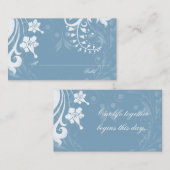 Sky Blue White Floral Wedding Place Cards Plaatskaartje (Voorkant / Achterkant)