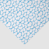 Sky Blue White Hearts Happy Design Tissuepapier (Detail)