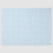 Sky Blue White Hearts Happy Design Tissuepapier (Voorkant)