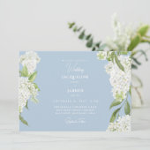 Sky Blue White Hydrangeas bruiloft Kaart (Staand voorkant)