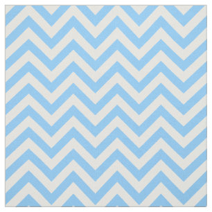 Sky Blue White LG Chevron ZigZag Pattern 12I Stof