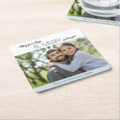 Sky Blue White Merry Bright Kerstfeestdag Kartonnen Onderzetters (Schuin)