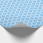 Sky Blue White Moroccan Quatrefoil Pattern #4 Cadeaupapier (Hoek)
