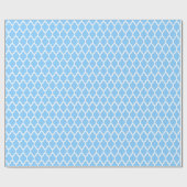 Sky Blue White Moroccan Quatrefoil Pattern #4 Cadeaupapier (Vlak)