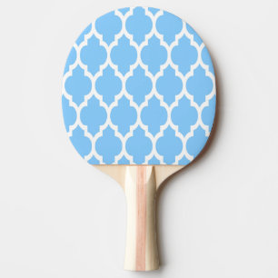 Sky Blue White Moroccan Quatrefoil Pattern #4 Tafeltennisbatje
