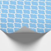Sky Blue White Moroccan Quatrefoil Pattern #5 Cadeaupapier (Hoek)