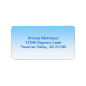 Sky Blue White Ombre Etiket (Voorkant)