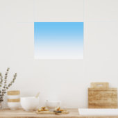 Sky Blue White Ombre Poster (Keuken)
